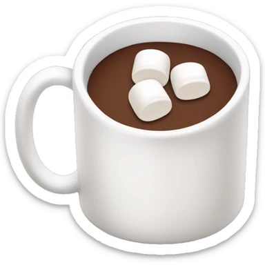 Mug of hot chocolate with marshmallows  sticker