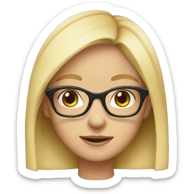 cute blonde girl with glasses sticker