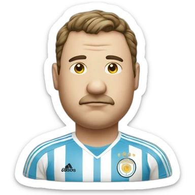 fat man with big nose am and Argentina soccer shirt sticker