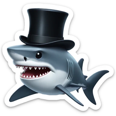 shark with tophat sticker