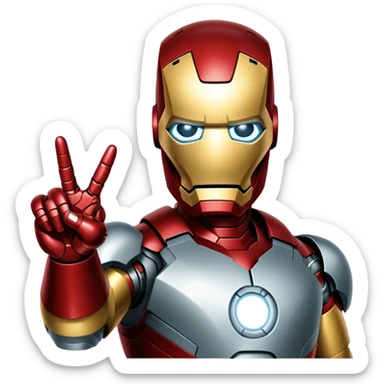 Iron Man showing the middle finger with both hands to paparazzi sticker