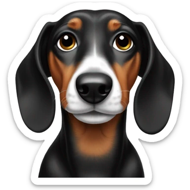 dachshund black and white sticker