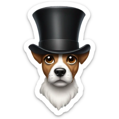 Top hat dog sticker