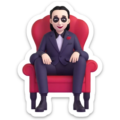 Marilyn Manson sitting and smiling sticker