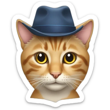 CAT WITH A HAT AND A SKIPER sticker