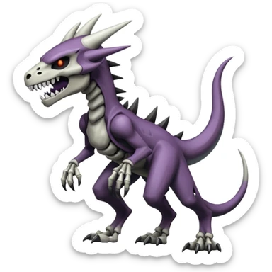 Shiny Badass Edgy Dark Evil Spectral Dusky Spooky Skeletal Cool Hot Stylish Handsome Duskull-Marowak-Darkrai-Genesect-Fakémon-fusion (full body) sticker