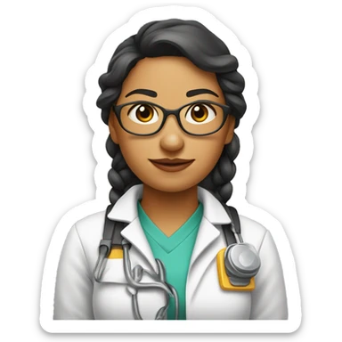 ntutricionista mulher com jaleco e fita metrica sticker