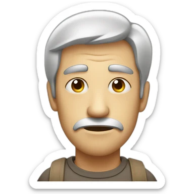 a tired man with baggy eyes sticker