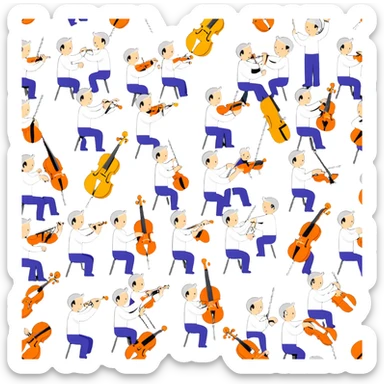 orchestra playing 12 Days of Christmas, festive sticker