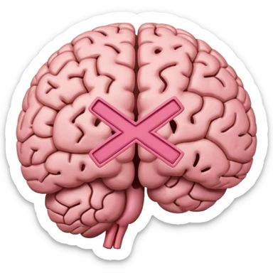 The brain and the X mark on it sticker