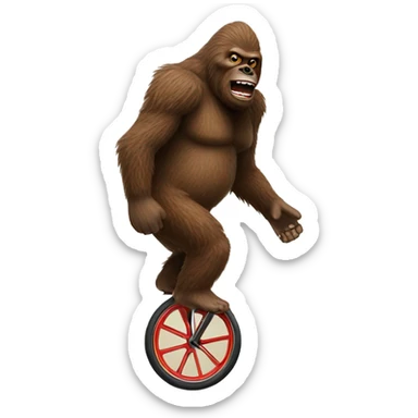 Bigfoot on a unicycle  sticker