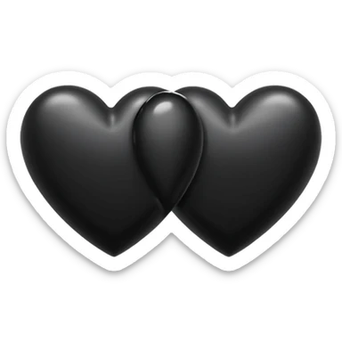 İki siyah kalp Birleşik sticker