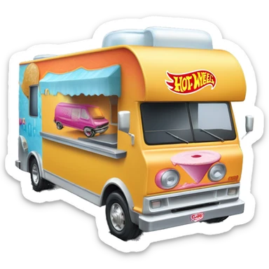 hot wheels sporty 20 foot long juice hole Ice Cream step van  sticker