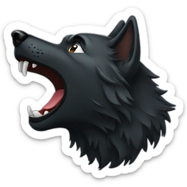 Black wolf howling  sticker