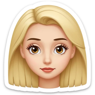 Girl with big lashes rolling her eyes sticker