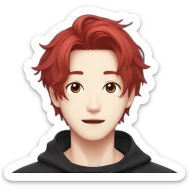 Stray Kids Hyunjin red hair sticker