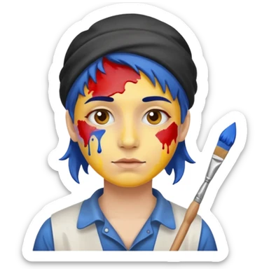 Painter with Paint Stained Face sticker