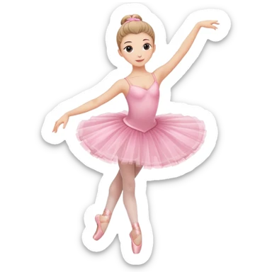 graceful ballerina in pink tutu in dancing pose sticker
