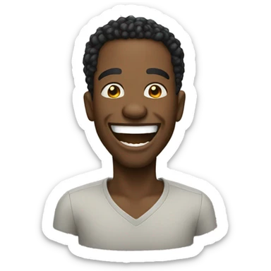 Black men Laughing out loud sticker