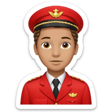 braided haired bellboy no hat sticker