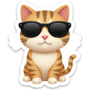 Cat wearing sunglasses sticker