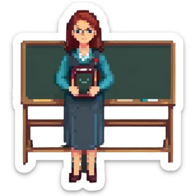 teacher at a blackboard sticker