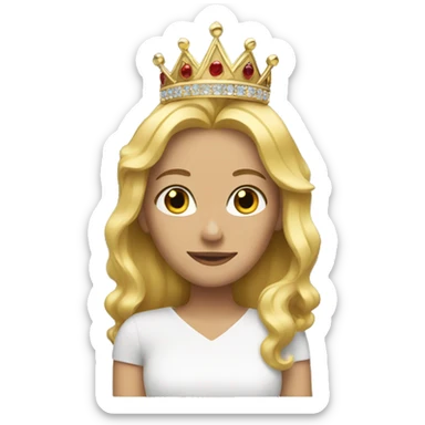 Blonde woman crown sticker