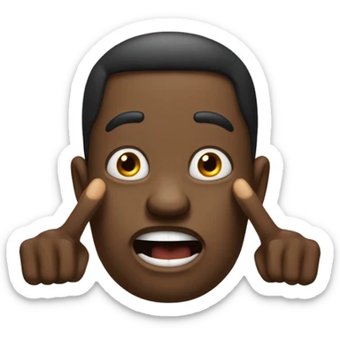 He gnaws his fingers from tension or does something wrong sticker