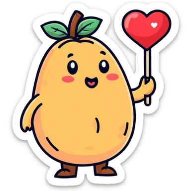 Sexy potato saying I love you sticker