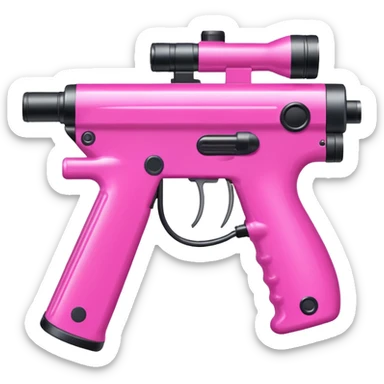 paintball gun pink and colorful details sticker
