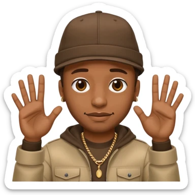 French rapper jul handsign Cartoon emoji sticker