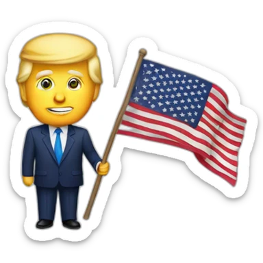Trump with us flag sticker