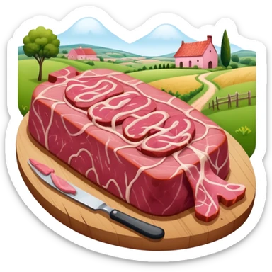 surrealist spam art meat french countryside landscape  sticker