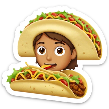 Eating a sloppy taco sticker