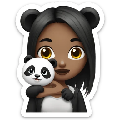 Indie girl with panda sticker