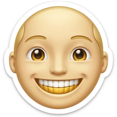 Smile face with a gold grill ￼ sticker