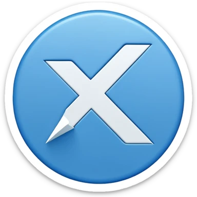 A blue circle with sharp edges outside the circle and a while tick inside sticker
