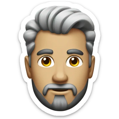 buff man pompadour haircut made of stone sticker