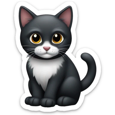 Gato Negro Estilo Invierno sticker