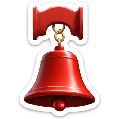 A memorable red ringing bell sticker