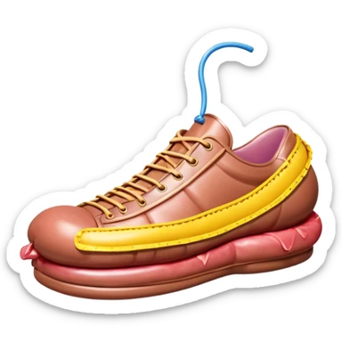 Jeff Koons style spam meat shoe balloon sculpture  sticker