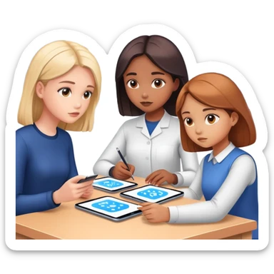 tribu de niñas en inteligencia artificial sticker