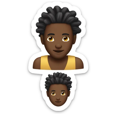 African dude with dreadlocks getting a haircut sticker