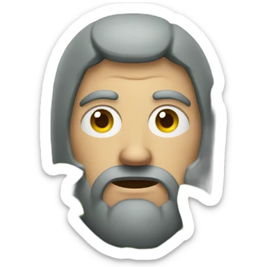 medieval serious man hidden behind bush sticker