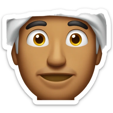 Arab man eating peanut butter sticker