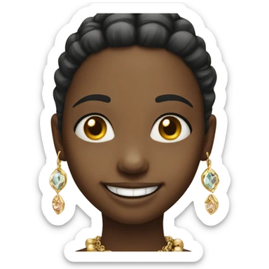 smiling girl with jewelry sticker