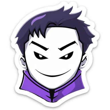 Anime villain with evil smile sticker