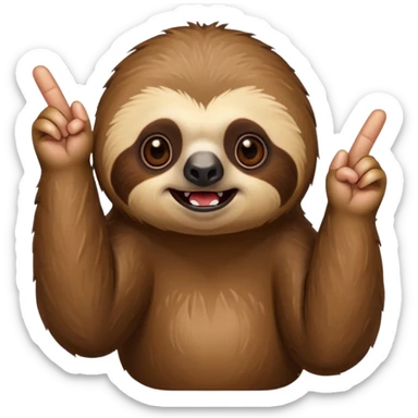 Sloth flipping off sticker