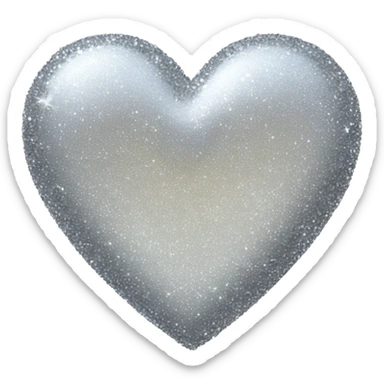Sparkly silver heart emoji sticker