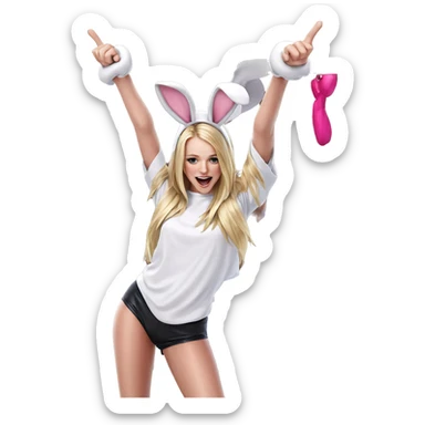 blonde boy with rabbit ears sticker